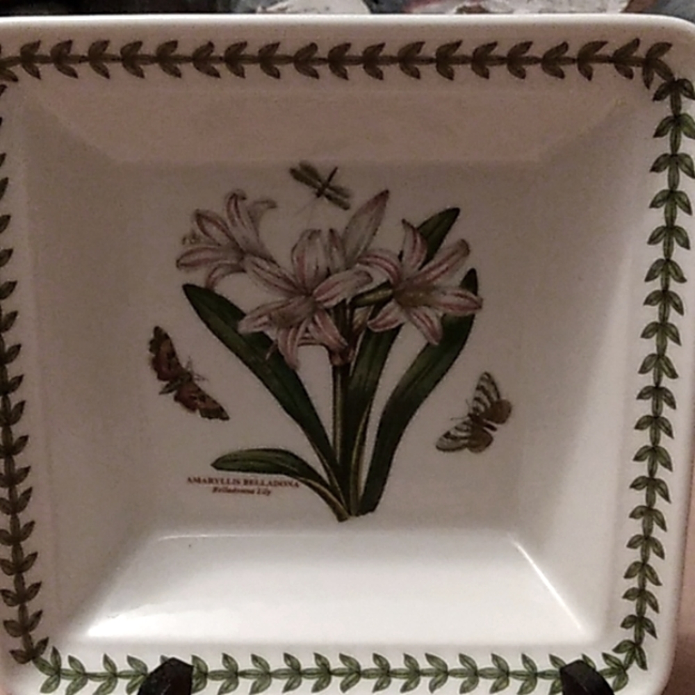 PORTMEIRION BOTANIC GARDEN AMARYLLIS/BELLADONNA LILY  7.5" SQUARE PLATE
